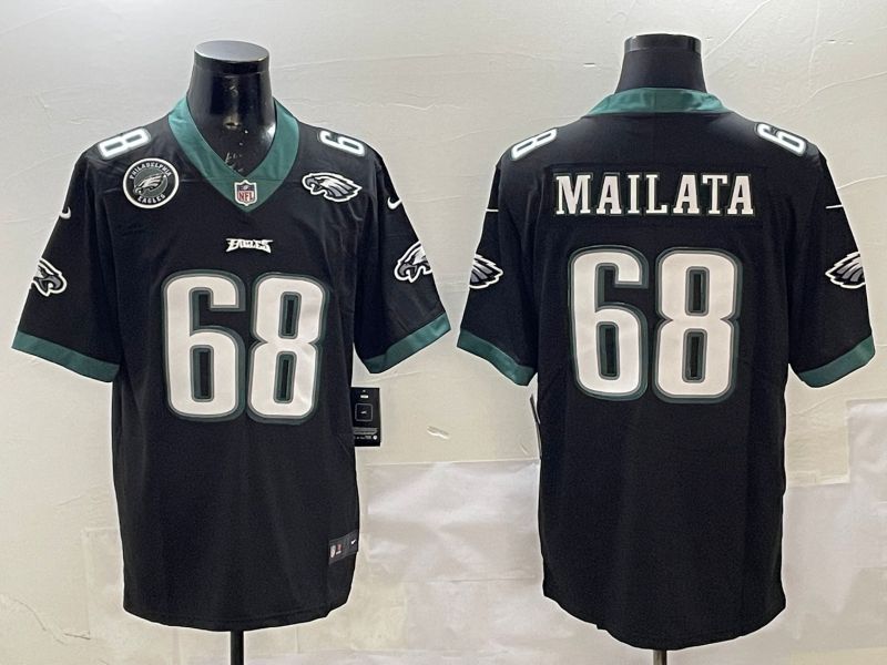 Men Philadelphia Eagles #68 Mailata Black Second generations 2025 Nike Vapor Limited NFL Jersey style 6